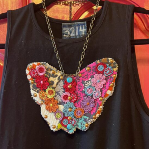 Butterfly Textile Necklace