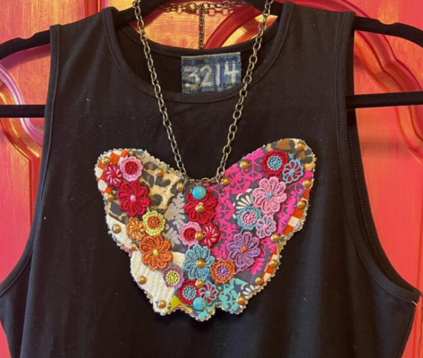Butterfly Textile Necklace