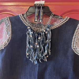 Denim Luxe Fringe Necklace