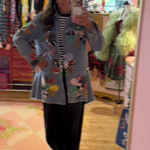 Flower power patchwork denim